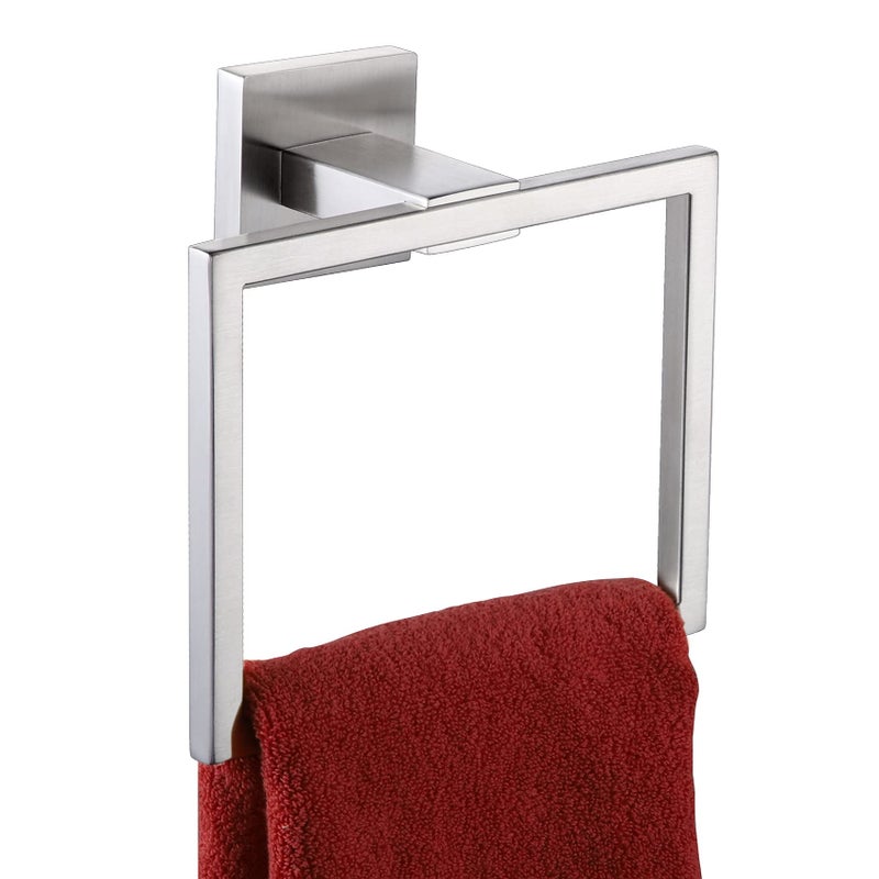 KOKOSIRI Bath Towel Ring Towel Hanger Bathroom Towel Holder Towel Rack Wall Mounted Stainless Steel Contemporary Style Brushed Steel B3004BR