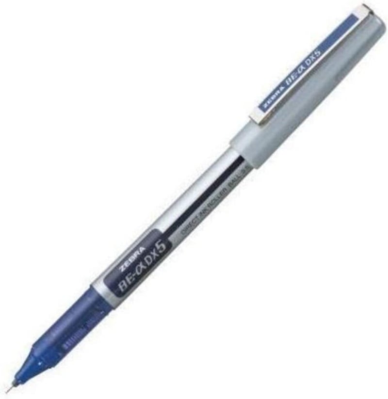 Zebra BE-DX5 Liquid Ink 0.5 mm Roller Ball Pen, Blue