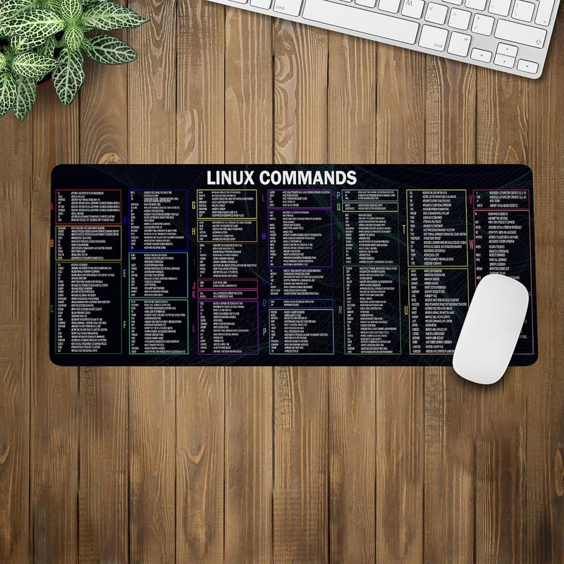 Designfullprint Linux Commands Long Mouse pad Linux Cheat Sheet Mouse Mat for Software Engineers Hackers and Programmers Software Mouse mat Computer mat Computer Accessories Gamer Mouse pad, Laptop Pad Mat - Image 2