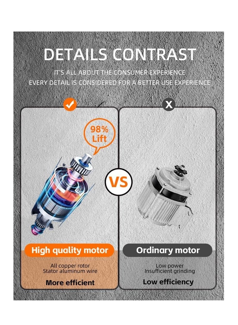 Haley خلاط هالي 2.5 لتر تجاري عالي الجودة بقوة 5500 وات، سيلفر كريست 2 في 1، عصارة، خلاط متعدد الوظائف، صانع عصائر، مطحنة، شفرات من الفولاذ المقاوم للصدأ، آمن للاستخدام في غسالة الأطباق - Image 4