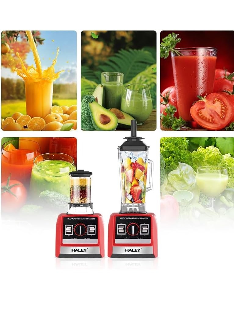 Haley خلاط هالي 2.5 لتر تجاري عالي الجودة بقوة 5500 وات، سيلفر كريست 2 في 1، عصارة، خلاط متعدد الوظائف، صانع عصائر، مطحنة، شفرات من الفولاذ المقاوم للصدأ، آمن للاستخدام في غسالة الأطباق - Image 5
