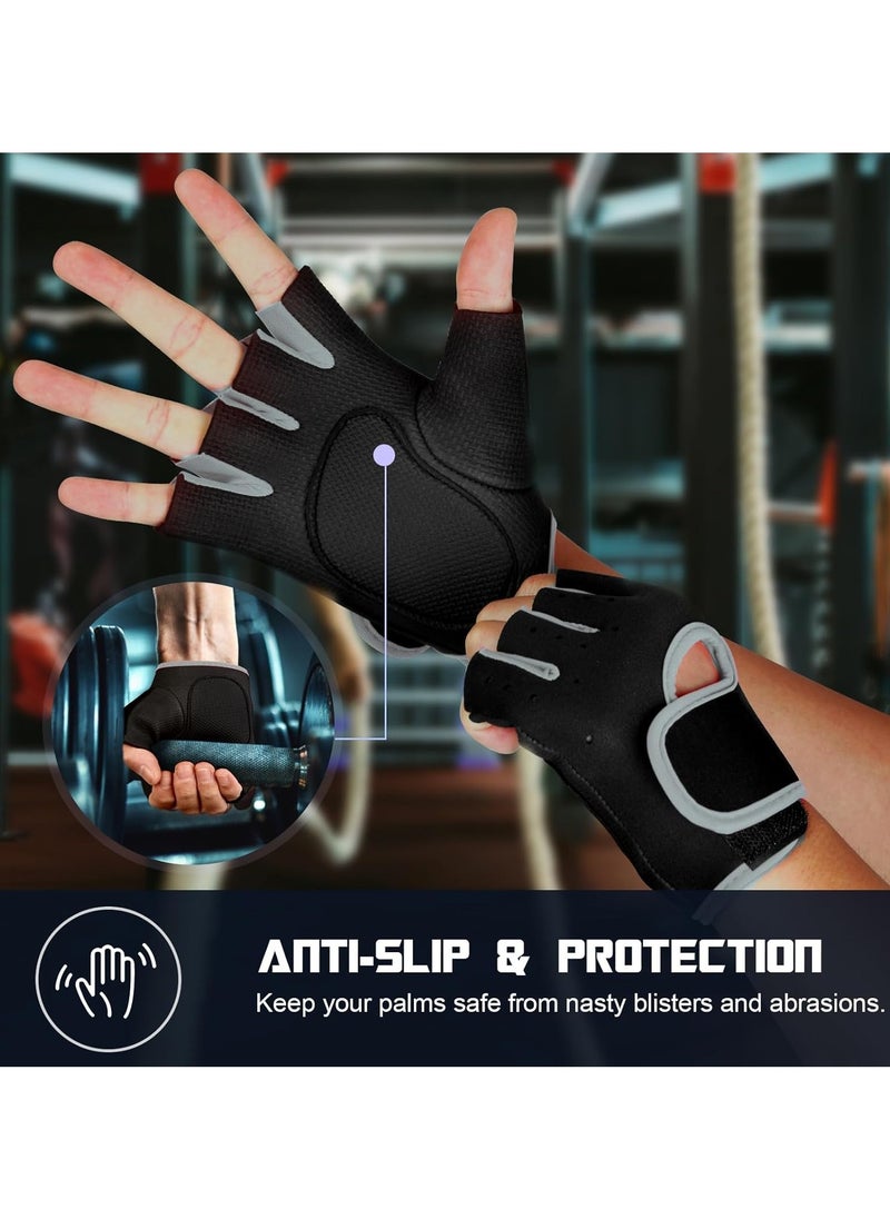 PYC Workout Gloves - Weight Lifting Gloves for Men and Women, Breathable Half Finger Exercise Gloves for Weight Training, Pull Up, Gym Fitness, Home Work Out  - Image 2