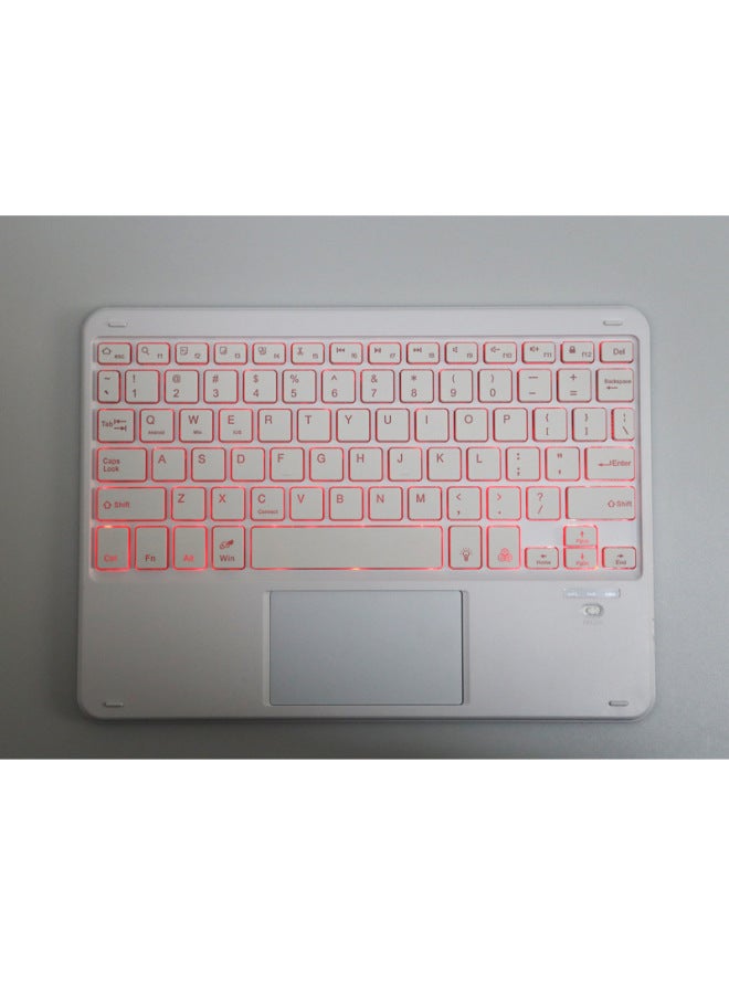 Miao Control Bluetooth Keyboard For Ipad Tablet Notebook Luminous RGB Keyboard Wireless Portable With Touchpad-Color:10 Inch White 【luminous】】-Product Type:Touch Square Keyboard - Image 1