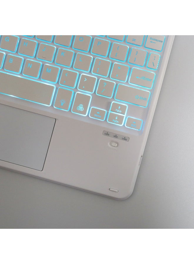 Miao Control Bluetooth Keyboard For Ipad Tablet Notebook Luminous RGB Keyboard Wireless Portable With Touchpad-Color:10 Inch White 【luminous】】-Product Type:Touch Square Keyboard - Image 5