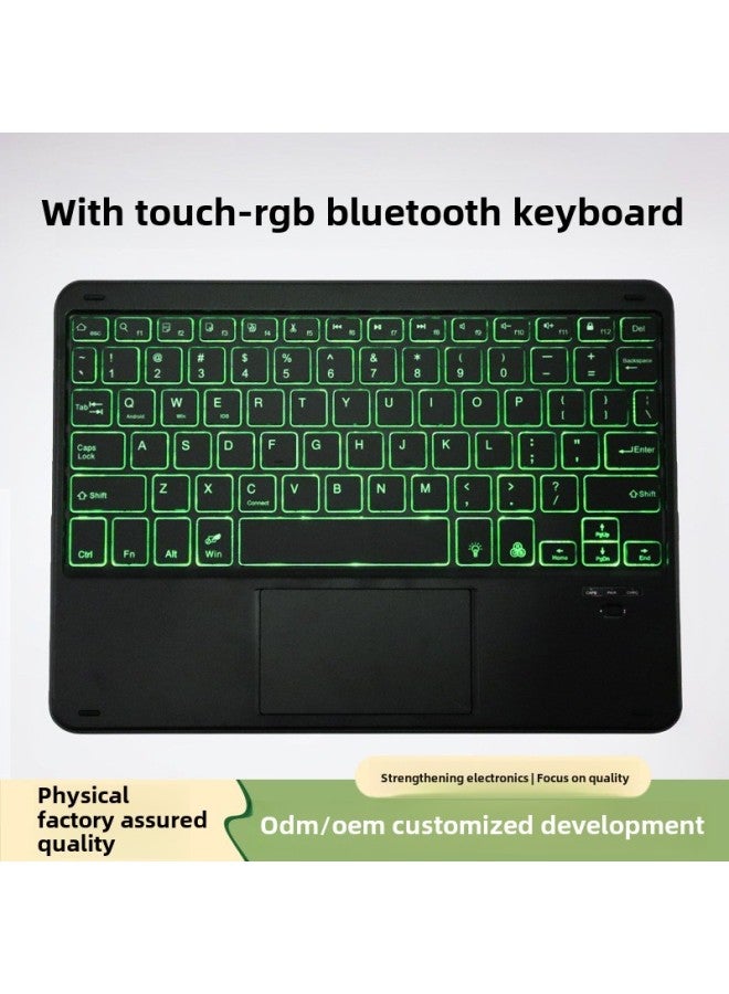Miao Control Bluetooth Keyboard For Ipad Tablet Notebook Luminous RGB Keyboard Wireless Portable With Touchpad-Color:10 Inch White 【luminous】】-Product Type:Touch Square Keyboard - Image 2