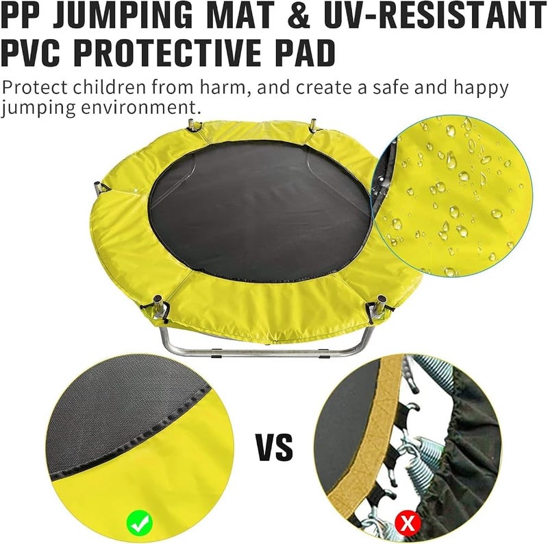 Bentifar 55" Kids Trampoline with Safety Net for Indoor and Outdoor, 75kg Capacity, No-Gap Spring Cover, U-Shaped Legs, Double Zipper, 140cm Height, Jumping Mat for Boys and Girls - Image 4