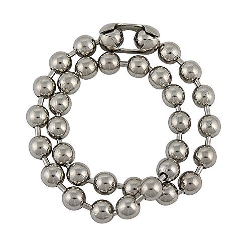 DragonWeave Jewelry 9.5mm Extra Large Silver Steel Ball Chain Mens Necklace with Extra Durable Color Protect Finish - 18 inches - Image 2