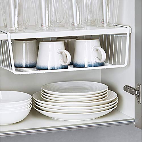 Go Hooked Go Hooked 16" Undershelf Storage Basket Under Cabinet Storage Organizer (1 Pcs, White)  - Image 3