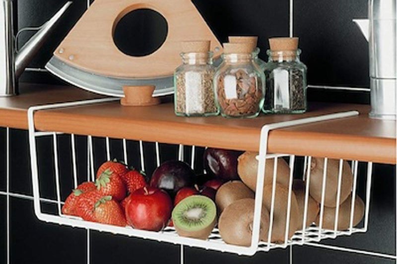 Go Hooked Go Hooked 16" Undershelf Storage Basket Under Cabinet Storage Organizer (1 Pcs, White)  - Image 4