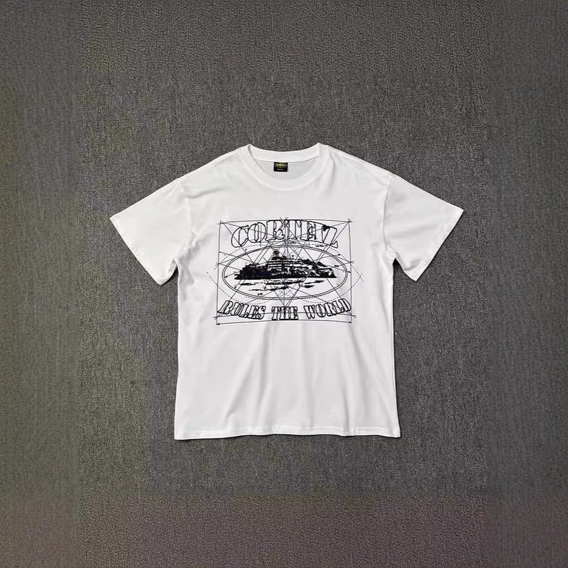 Series T-Shirts With Short Sleeves, Letter Logo Print, Unisex Double Yarn, Fashionable Casual Short Sleeves, Trendy - Image 3