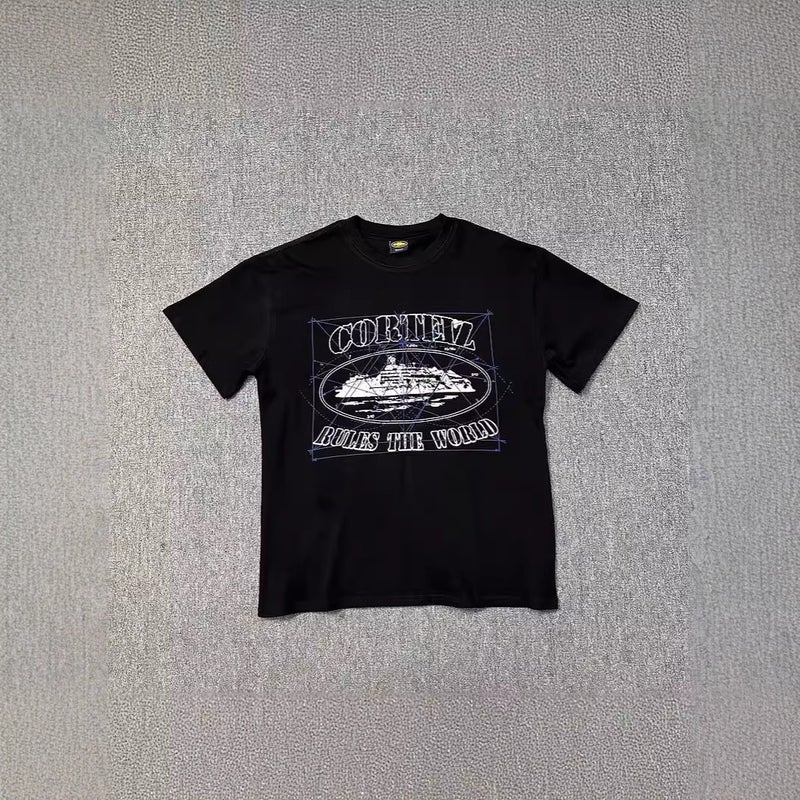 Series T-Shirts With Short Sleeves, Letter Logo Print, Unisex Double Yarn, Fashionable Casual Short Sleeves, Trendy - Image 4