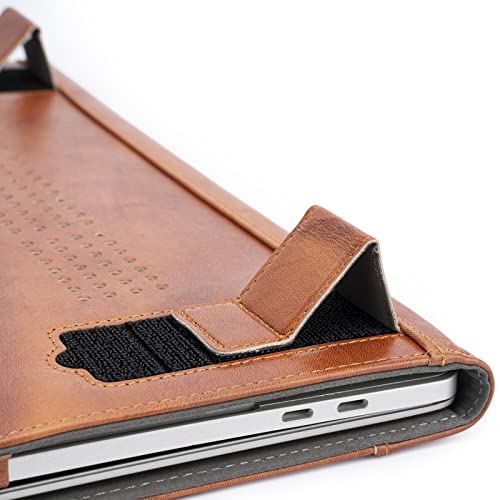 TT TYTX TYTX Compatible with MacBook Pro Genuine Leather Case 13 Inch 2016-2022 (A1989 A1706 A1708 A2159 A2289 A2251 A2338 M1 M2) Laptop Sleeve Protective Folio Book Cover, Genuine Brown - Image 4