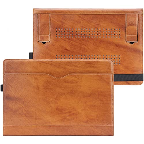 TT TYTX TYTX Compatible with MacBook Pro Genuine Leather Case 13 Inch 2016-2022 (A1989 A1706 A1708 A2159 A2289 A2251 A2338 M1 M2) Laptop Sleeve Protective Folio Book Cover, Genuine Brown - Image 2