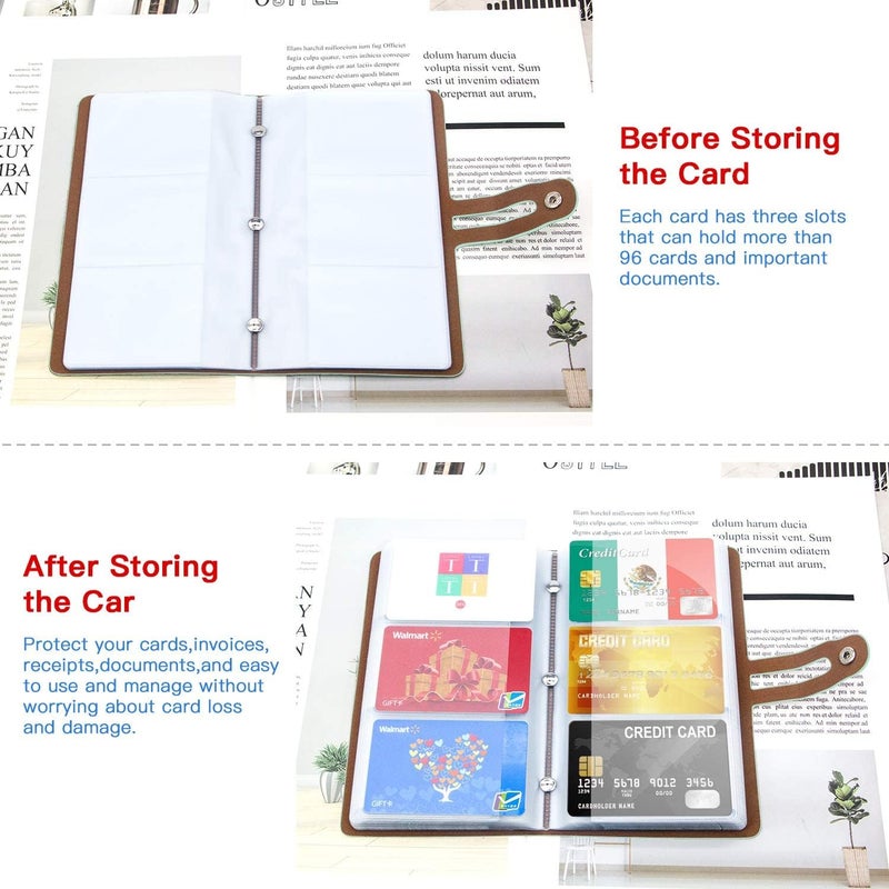 Excefore Credit Card Holder, Business Card Organizer Credit Cards Protector with 96 Card Slots RFID Blocking Business Cards Holder for Managing Your Different Cards to Prevent Loss or Damage (Green) - Image 2