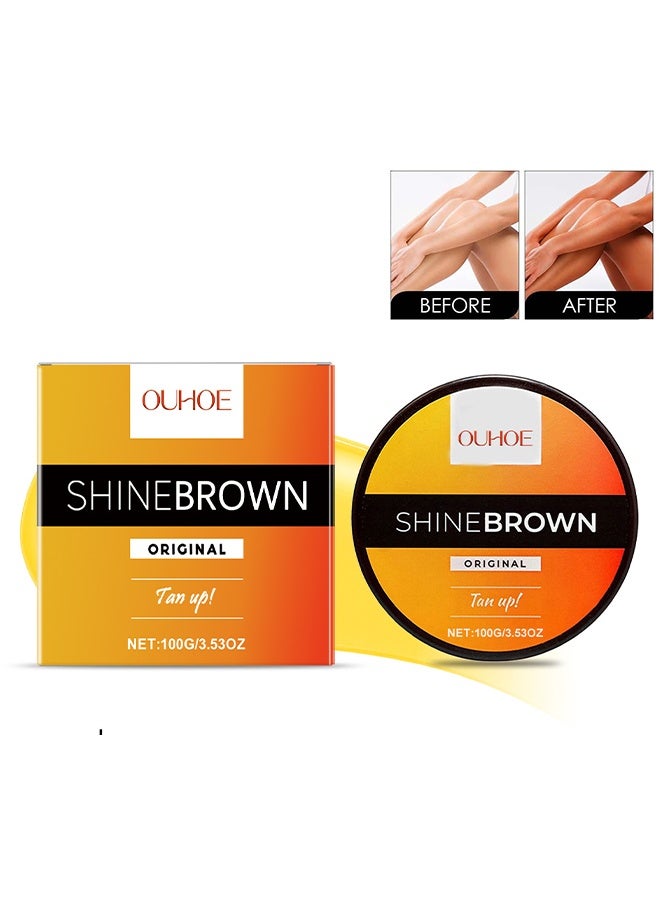 OUHOE Shinebrown Tan up!Accelerator For Sunbed, Tan Enhancers & Accelerators, Self-Tanning Soft Gel, Tanning Cream For Natural Brown, Tanning Moisturiser, Sun Bed Tanning Accelerator, High Moisturizing & Refreshing - Image 1