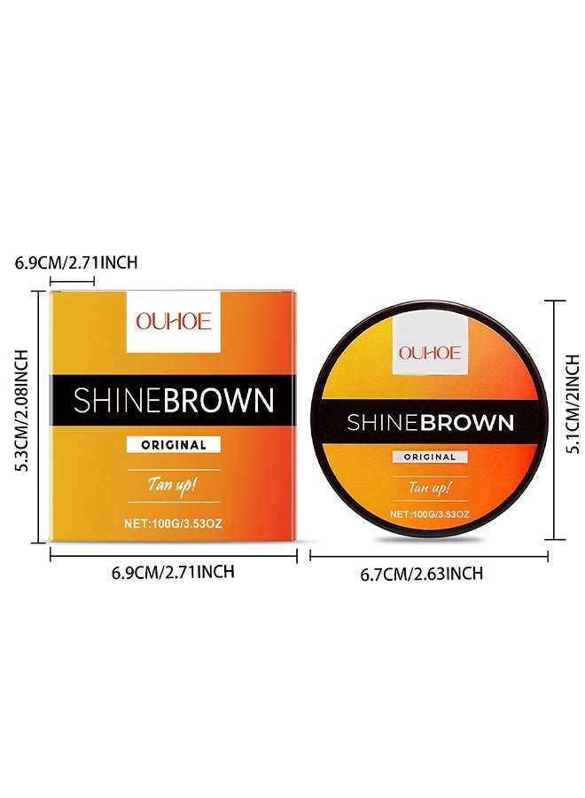 OUHOE Shinebrown Tan up!Accelerator For Sunbed, Tan Enhancers & Accelerators, Self-Tanning Soft Gel, Tanning Cream For Natural Brown, Tanning Moisturiser, Sun Bed Tanning Accelerator, High Moisturizing & Refreshing - Image 5