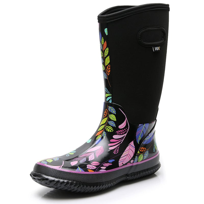 WTW Mid Calf Rain Boots for Women - Waterproof Insulated Neoprene Mud Boots Outdoor Hunting Garden Boots - Image 1