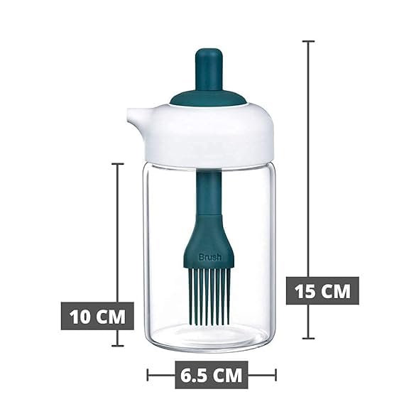 Simxen 250 Ml Oil Dispenser With Brush, Oil Containers For Kitchen, Oil Bottle For Kitchen, Oil Bottle With Brush, Oil Can For Cooking, Baking, Bbq, Marinating (Pack Of 1) - Image 2