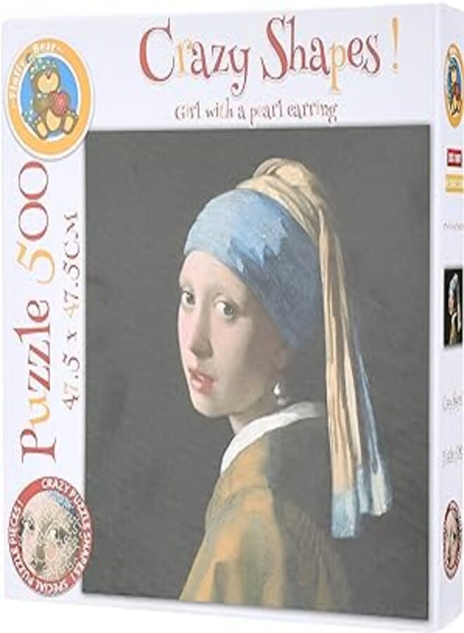 Fluffy Bear Fluffy Bear Girl with A Pearl Earring Crazy Shapes Puzzle 500-Pieces 