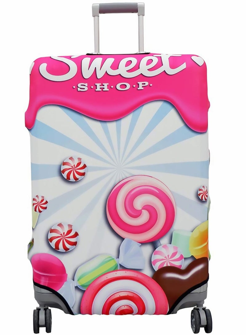 Excefore غطاء حقيبة السفر يناسب الأمتعة مقاس 26 بوصة - 28 بوصة، غطاء واقٍ قابل للغسل من مادة سباندكس المضادة للخدش، حلو - Image 1