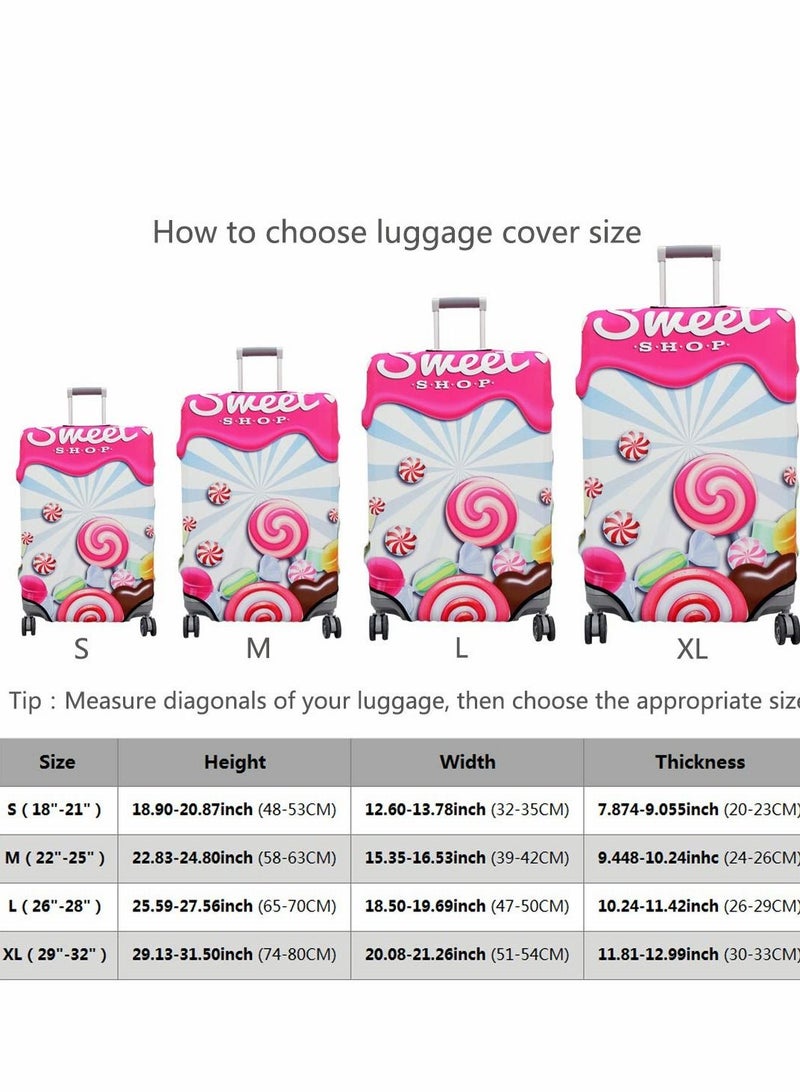 Excefore غطاء حقيبة السفر يناسب الأمتعة مقاس 26 بوصة - 28 بوصة، غطاء واقٍ قابل للغسل من مادة سباندكس المضادة للخدش، حلو - Image 2