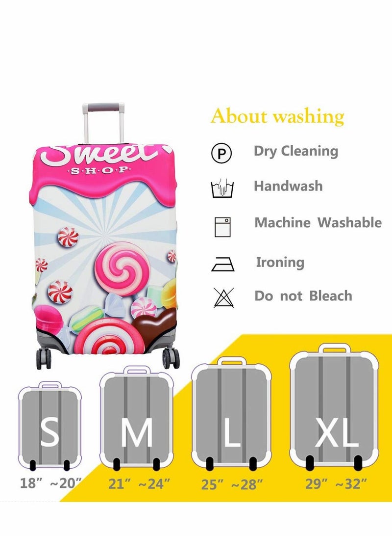 Excefore غطاء حقيبة السفر يناسب الأمتعة مقاس 26 بوصة - 28 بوصة، غطاء واقٍ قابل للغسل من مادة سباندكس المضادة للخدش، حلو - Image 5