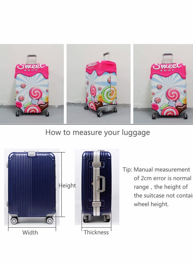 Excefore غطاء حقيبة السفر يناسب الأمتعة مقاس 26 بوصة - 28 بوصة، غطاء واقٍ قابل للغسل من مادة سباندكس المضادة للخدش، حلو - Image 3