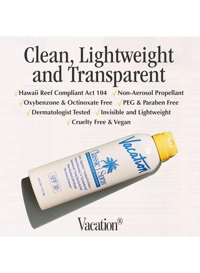 Classic Spray Sunscreen Spf 30 + Air Freshener Bundle Broad Spectrum Sunscreen Spray Vegan Sunblock Spray Body Spray With Spf Spray Sunscreen Spf 30 6 Fl. Oz.