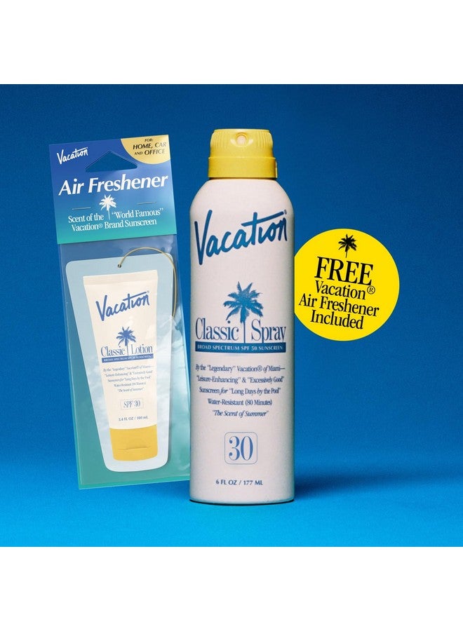 Classic Spray Sunscreen Spf 30 + Air Freshener Bundle Broad Spectrum Sunscreen Spray Vegan Sunblock Spray Body Spray With Spf Spray Sunscreen Spf 30 6 Fl. Oz.
