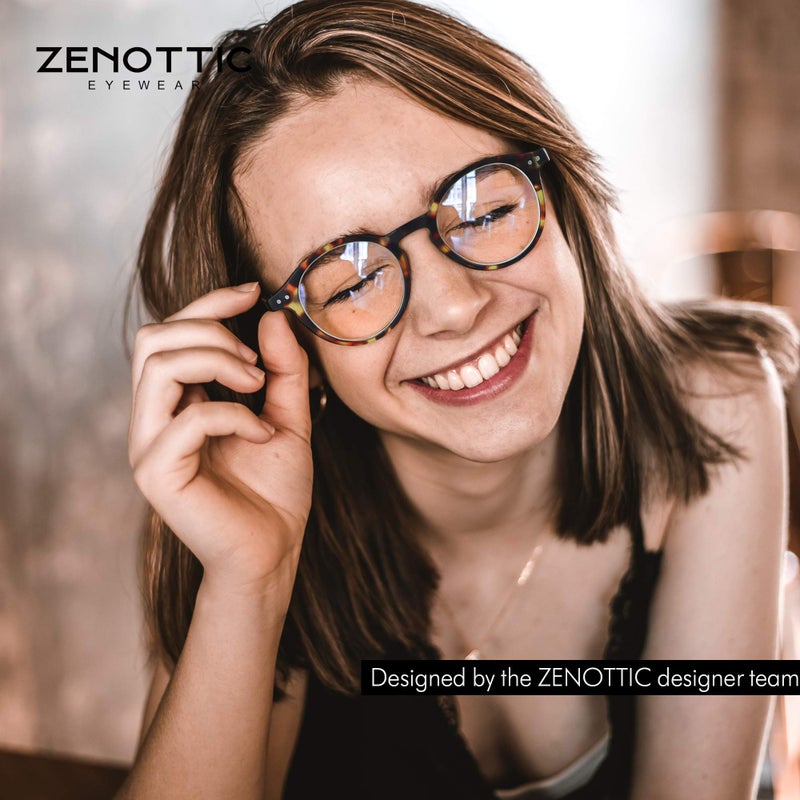 ZENOTTIC Reading Glasses Blue Light Blocking Round Glasses for Men Women Magnification 0.0 1.0 1.5 2.0 2.5 3.0 3.5 - Image 2