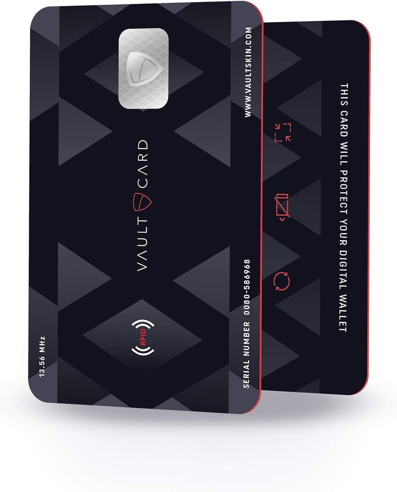 Vaultskin VAULTCARD - RFID Blocking & Jamming Credit & Debit Card Protection for Wallet and Passport - Superior NFC Anti-Theft, Patented Multi-Card Defense - Image 1