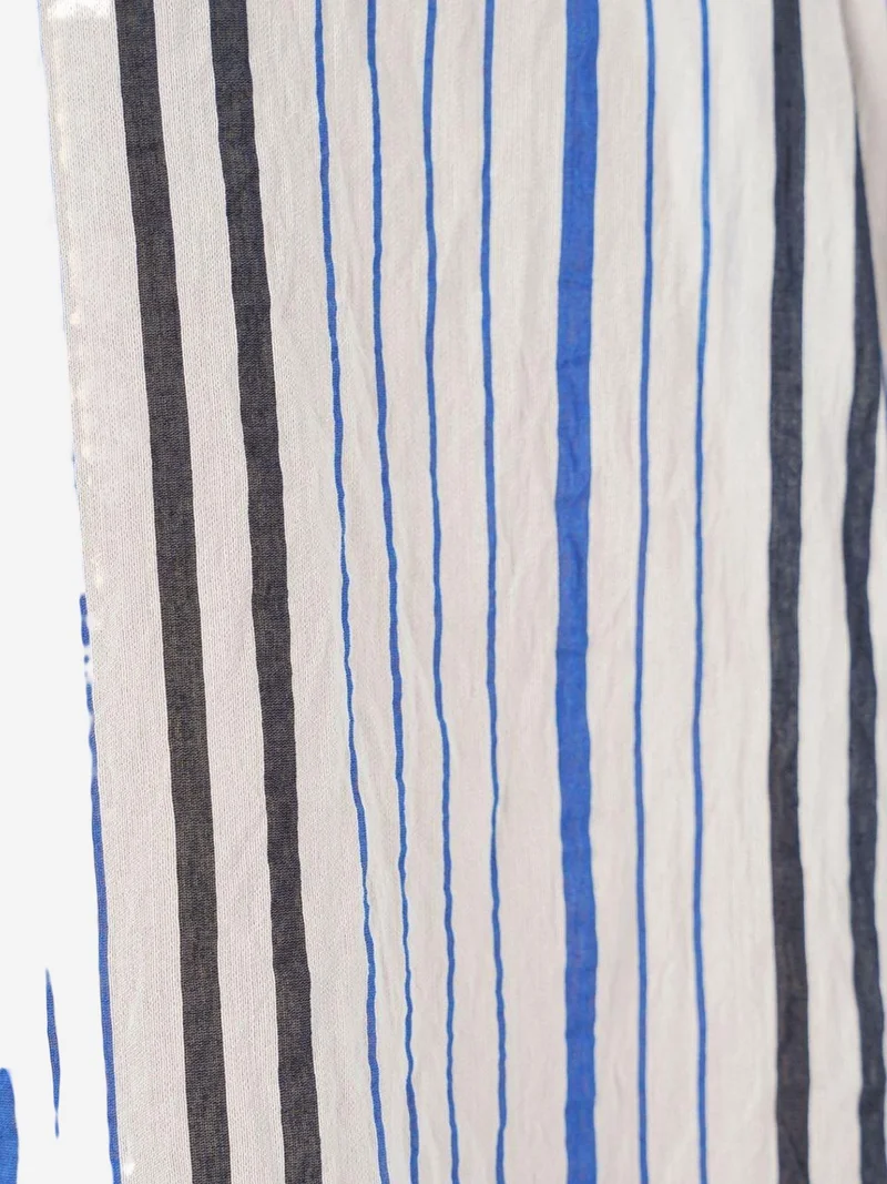Big Dart Navy Blue BDART Striped V-Neck Blouse for Women | Best Price UAE