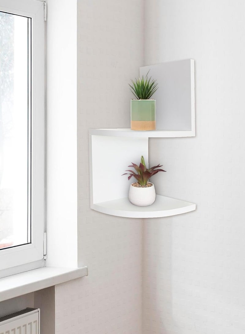 co arma Wooden corner shelves, white color - Image 4