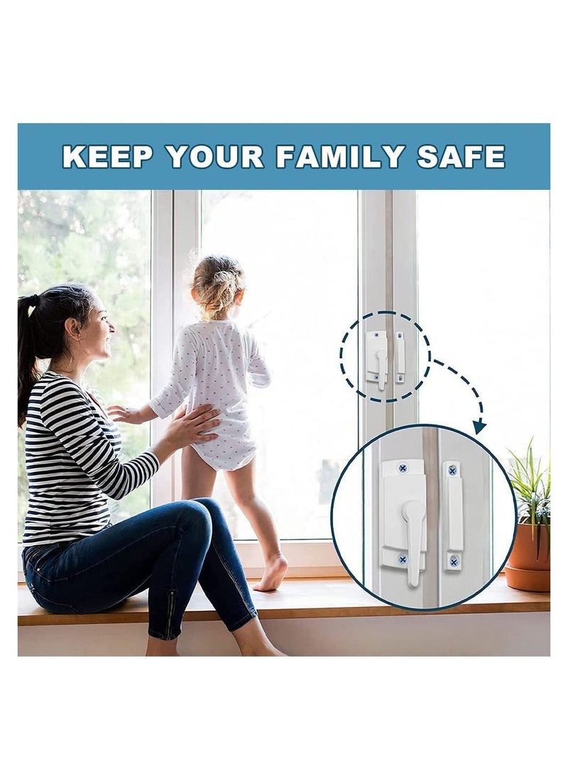 Sliding Window Locks, Double Hung Latch WhiteCam Sash Locks Vinyl Window Lock Sash Lock Keeper Replacement Window Locks for Vertical and Horizontal Sliding Windows Window Sash Security