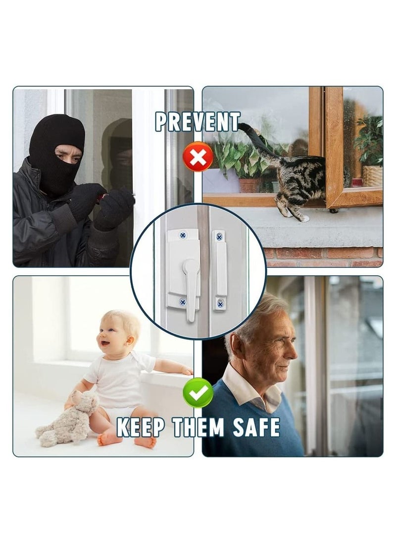 Sliding Window Locks, Double Hung Latch WhiteCam Sash Locks Vinyl Window Lock Sash Lock Keeper Replacement Window Locks for Vertical and Horizontal Sliding Windows Window Sash Security