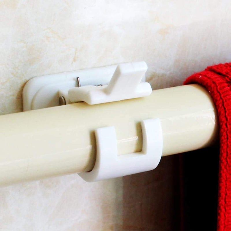 Tagve Self Adhesive Curtain Rod Holder Fixing Rod Holder Curtain Rod Holder Towel Bar Hooks for Bathroom Kitchen and Hotel 2 - Image 3
