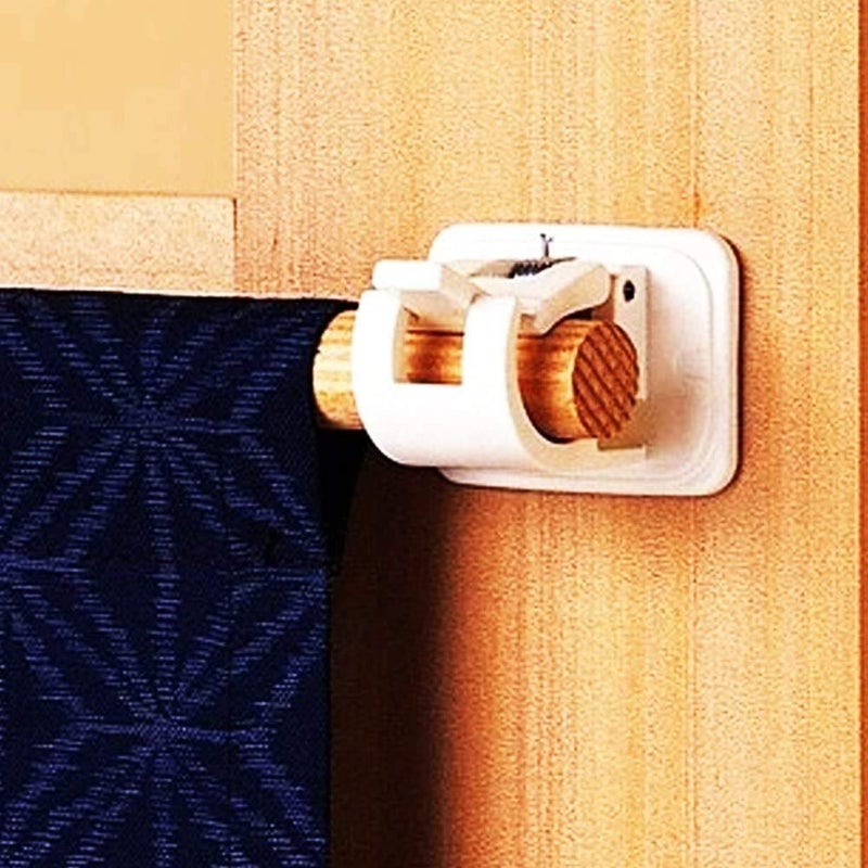 Tagve Self Adhesive Curtain Rod Holder Fixing Rod Holder Curtain Rod Holder Towel Bar Hooks for Bathroom Kitchen and Hotel 2 - Image 4