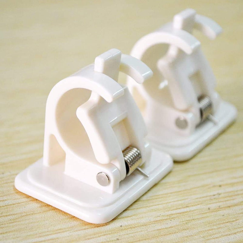 Tagve Self Adhesive Curtain Rod Holder Fixing Rod Holder Curtain Rod Holder Towel Bar Hooks for Bathroom Kitchen and Hotel 2 - Image 1