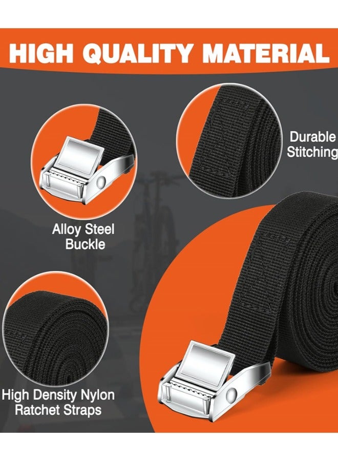Loquat Tie Down Straps, 4 Pack Heavy Duty Lashing Straps Tensioning Belts with Adjustable Cam Buckle for Car Luggage and Garden Tent Bundled Fixed, 2.5cm*1m - Image 3