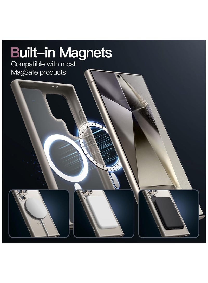 ACLIX Magnetic Case for Samsung Galaxy S25 Ultra 5G 6.9inch, Translucent Matte Back, Shockproof Magnetic Case Compatible with MagSafe, for Samsung Galaxy S25 Ultra (Natural Titanium) - Image 3