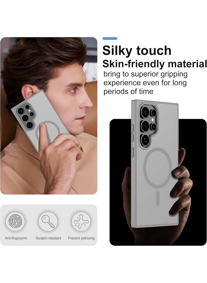 ACLIX Magnetic Case for Samsung Galaxy S25 Ultra 5G 6.9inch, Translucent Matte Back, Shockproof Magnetic Case Compatible with MagSafe, for Samsung Galaxy S25 Ultra (Natural Titanium) - Image 3
