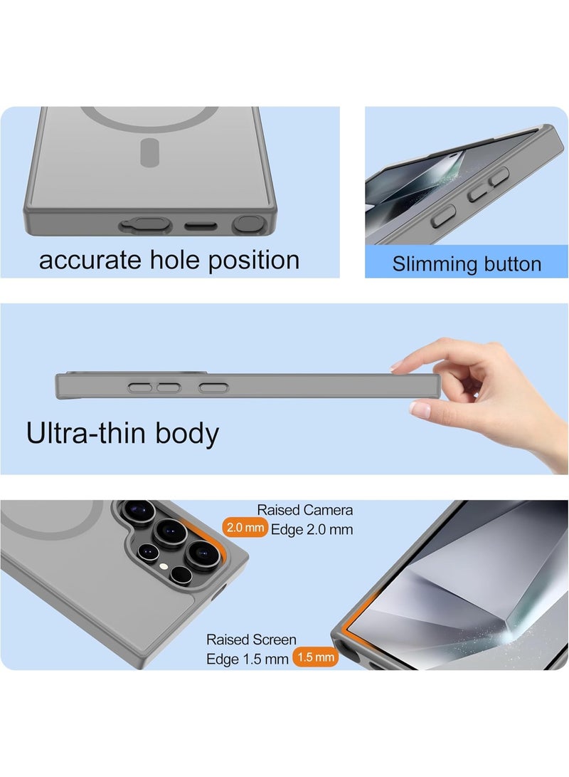 ACLIX Magnetic Case for Samsung Galaxy S25 Ultra 5G 6.9inch, Translucent Matte Back, Shockproof Magnetic Case Compatible with MagSafe, for Samsung Galaxy S25 Ultra (Natural Titanium) - Image 4