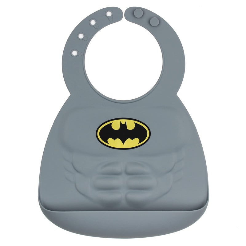 Bumkins Silicone Toddler Bib DC Comics Baby Waterproof Wipe Clean Stain and Odor Resistant 624 Months Batman 85 x 15 x 7