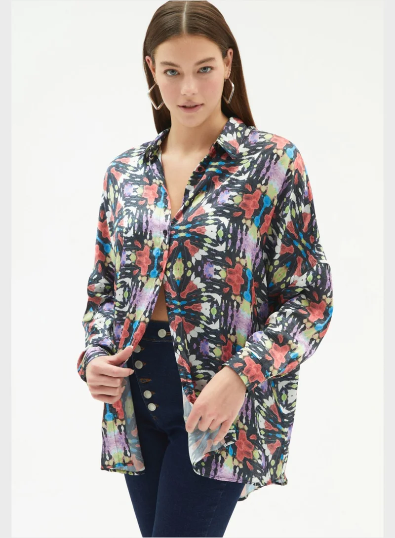JUNE Button Down Patterned Shirt