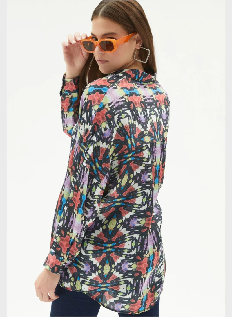JUNE Button Down Patterned Shirt