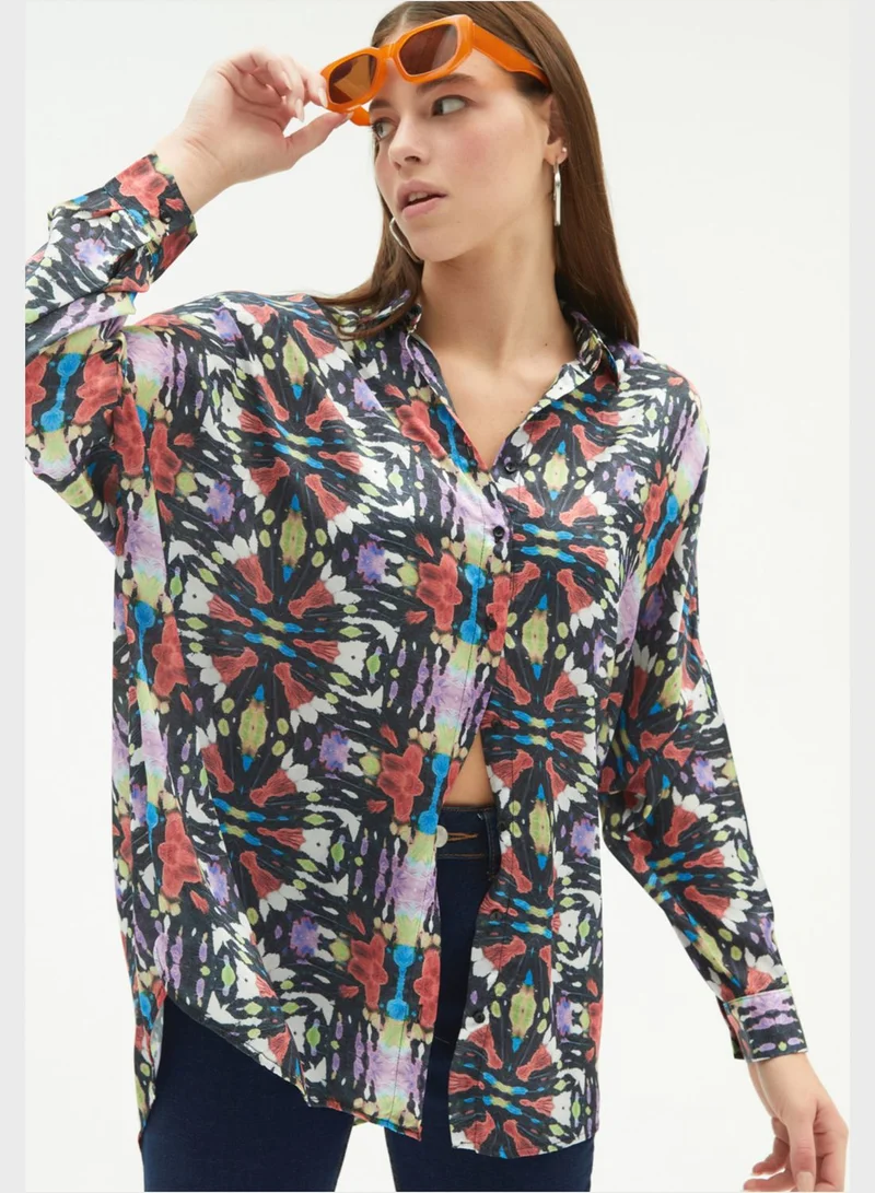 JUNE Button Down Patterned Shirt
