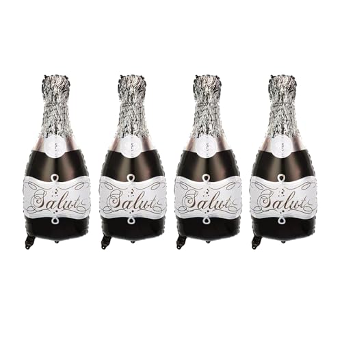 DYT 4PCS Black Champagne Bottle Mylar Balloons Salut Foil Aluminum Balloon Birthday Party Supplies Bab Shower Wedding Engagement Party Decorations - Image 1