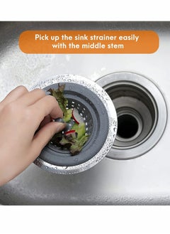 KASTWAVE 2 Pack, Kitchen Sink Strainer Silicone Sink Stopper for Kitchen Sink 4.5'' Kitchen Sink Sewer Sink Garbage Filter Deodorant Floor Drain Anti-clogging Silicone Floor Drain (Black + Gray)  - Image 3
