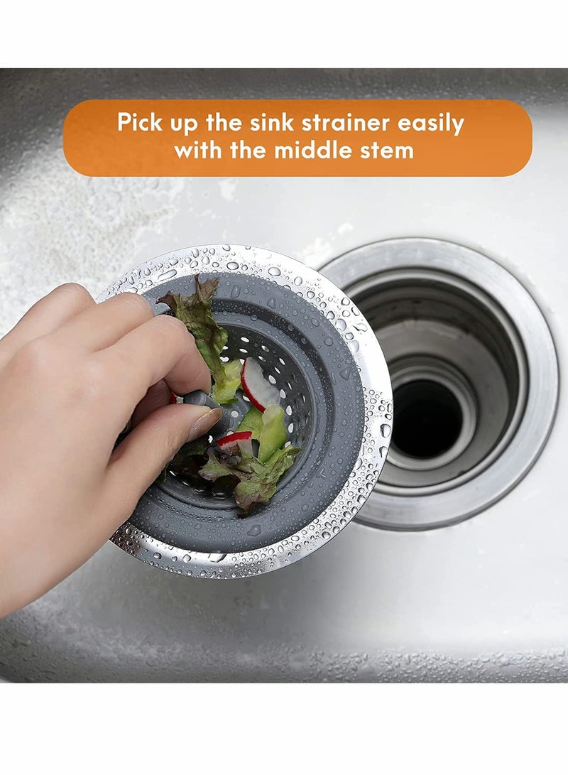 KASTWAVE 2 Pack, Kitchen Sink Strainer Silicone Sink Stopper for Kitchen Sink 4.5'' Kitchen Sink Sewer Sink Garbage Filter Deodorant Floor Drain Anti-clogging Silicone Floor Drain (Black + Gray) - Image 3