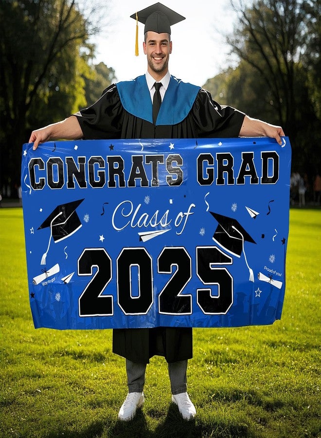 STARSIDE 2025 Graduation Party Plastic Backdrop 65" x 32.7",Blue - Image 3